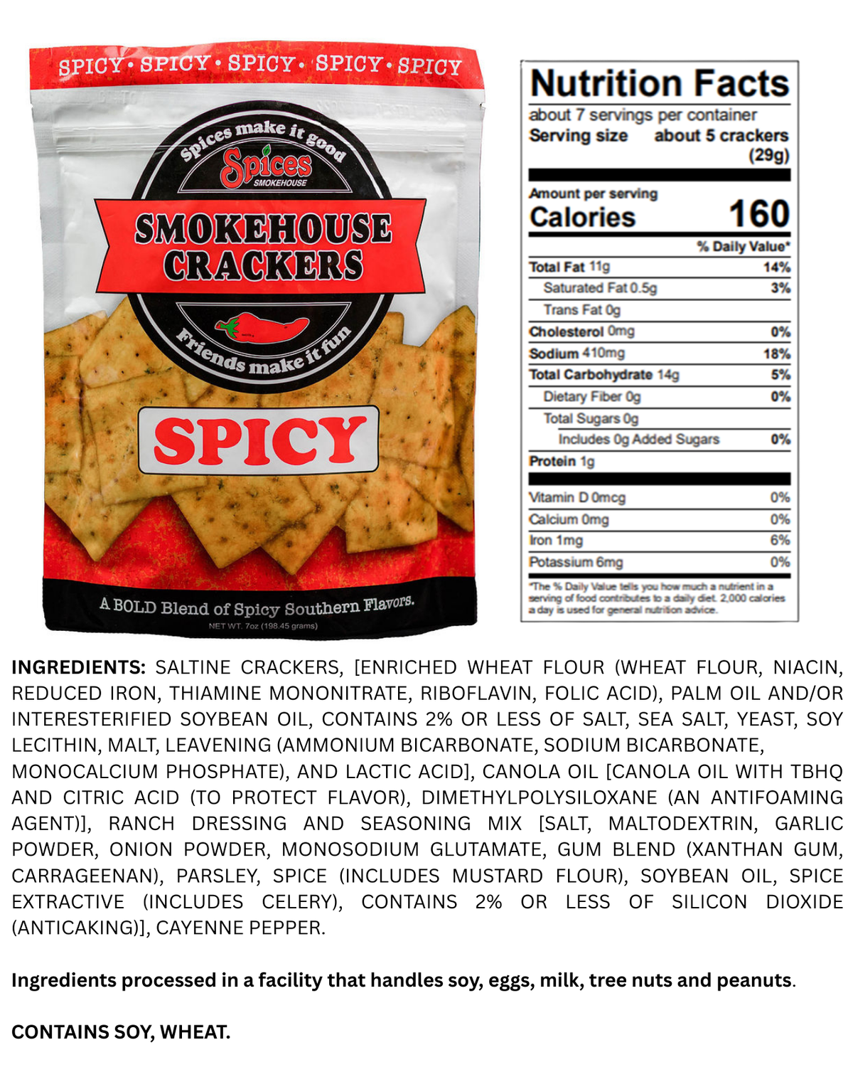 Smokehouse Crackers Spicy 7 oz