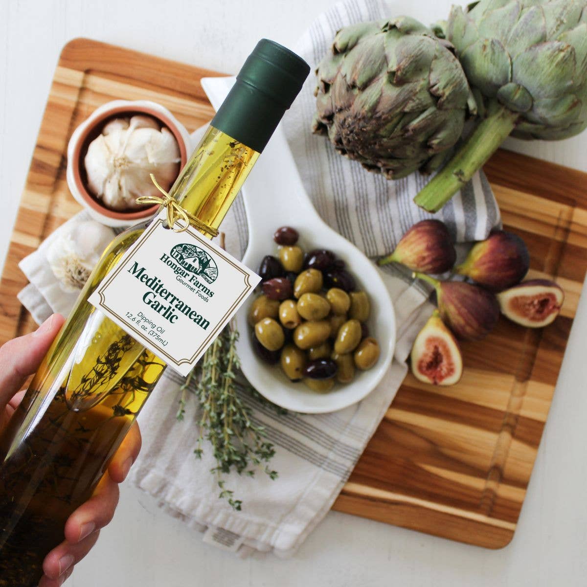 Mediterranean Garlic Infused EVOO Blend, Tall Round (375mL)