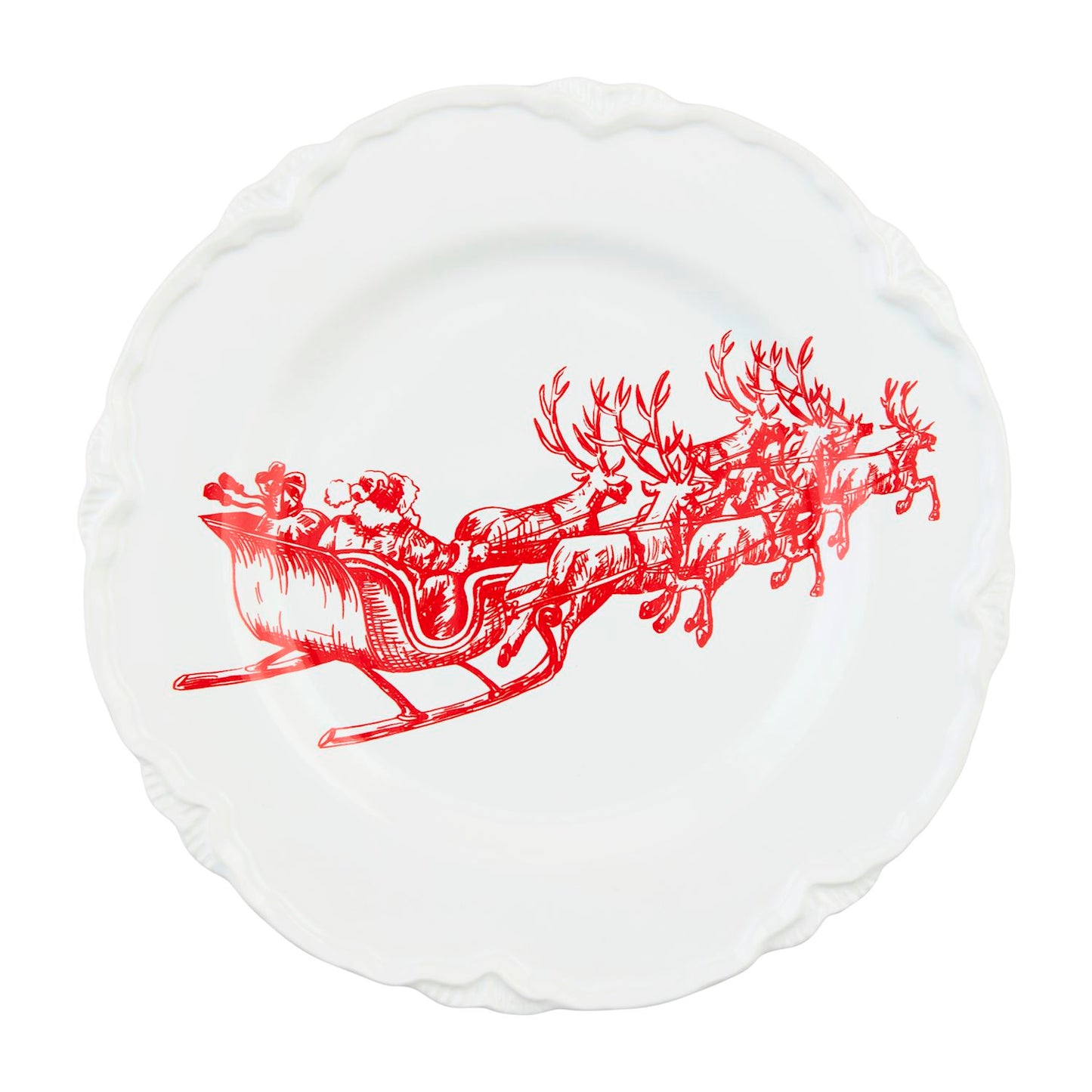 Mud Pie - Sleigh Toile - Dessert Plate