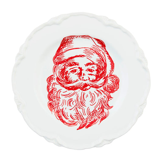 Mud Pie - Santa Toile - Dessert Plate