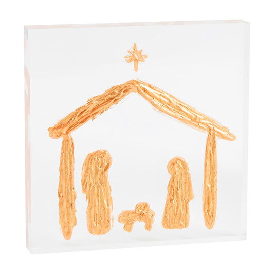 Mud Pie - Gold Nativity Family - Acrylic Plaque