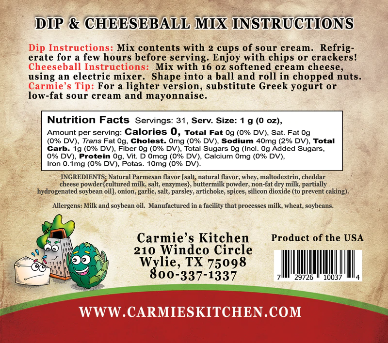 Carmie's - Artichoke Parmesan Dip Mix