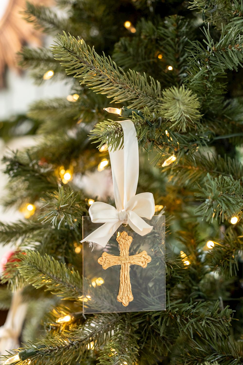 Mud Pie - Gold Cross - Acrylic Ornament