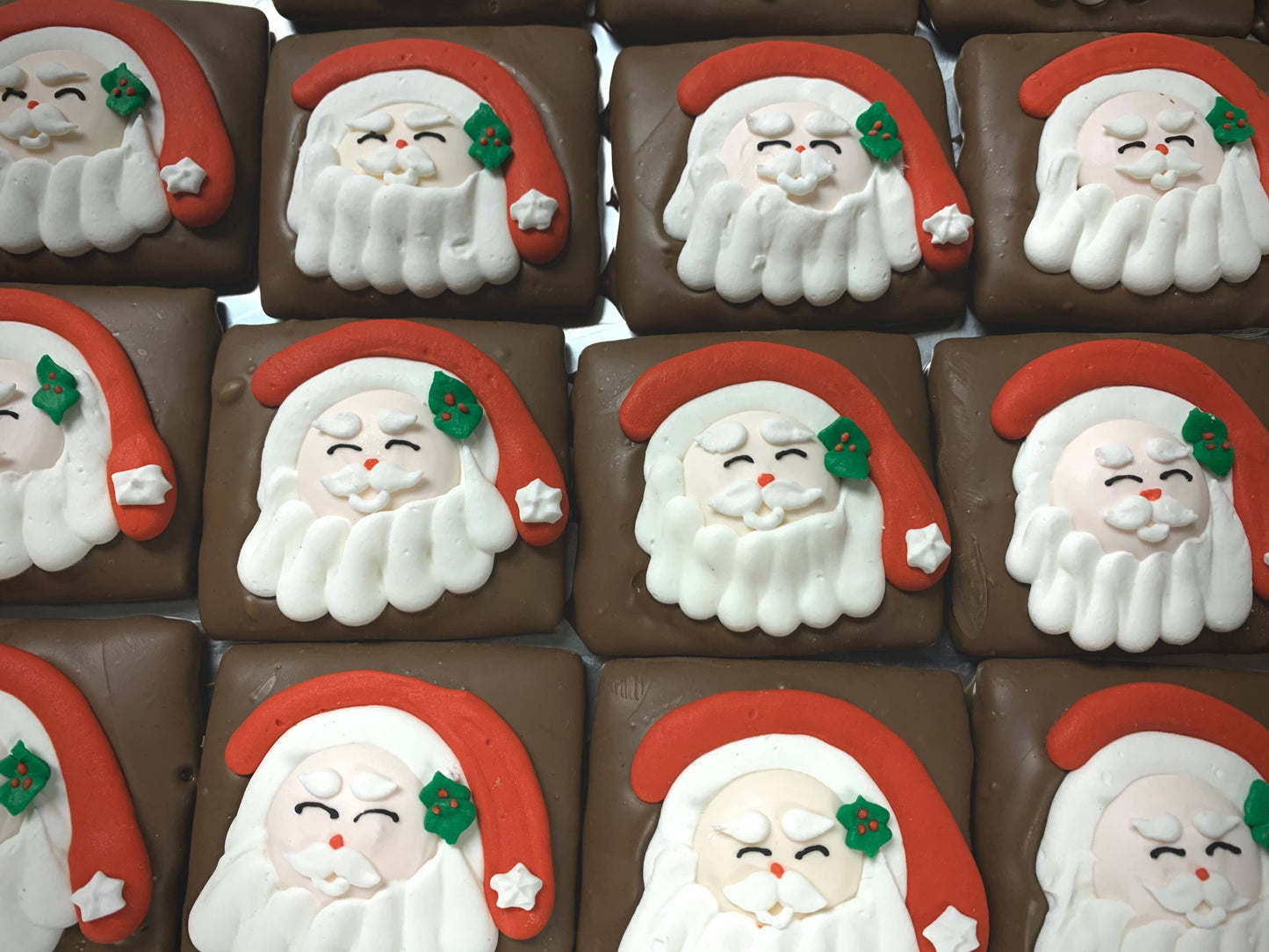 Christmas O’Santa Face🎅Milk Choc Graham Cracker 1PK w/ Bow