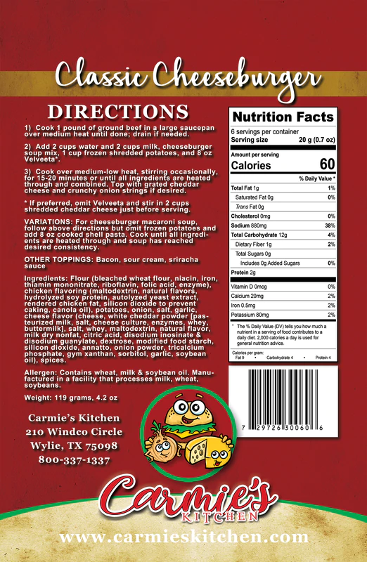 Carmie's - Classic Cheeseburger Soup Mix