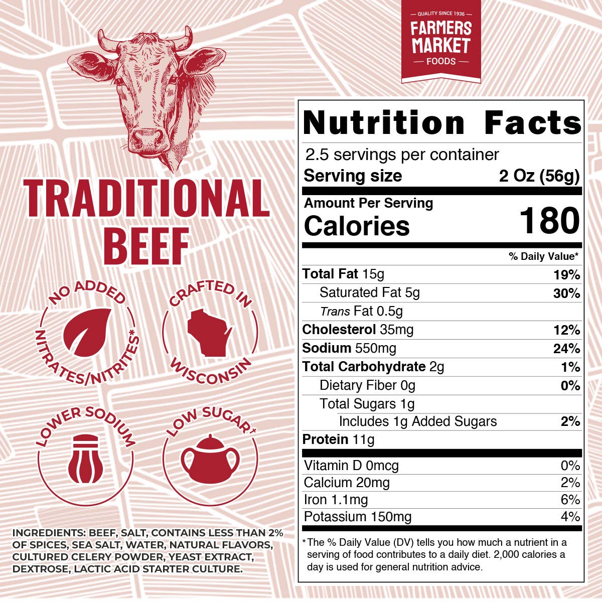 No Nitrate/Nitrite Traditional Beef Summer Sausage 5oz