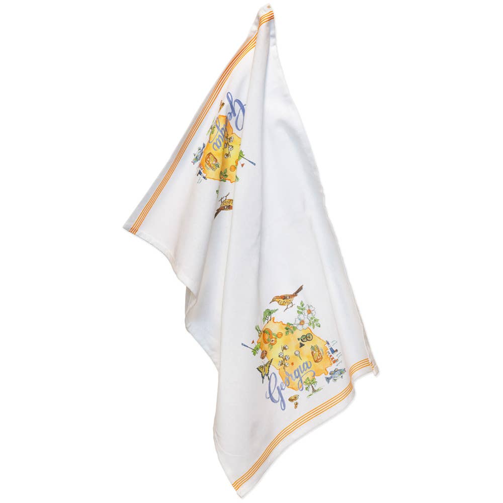 GA Georgia State Collection 28" Cotton Tea Towels Set Of 2