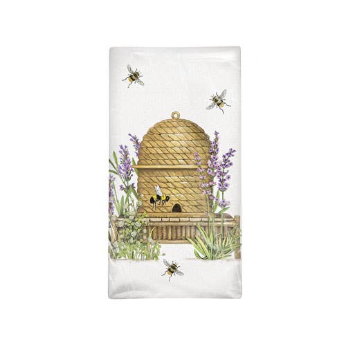 Lavender Beehive Bagged Towel