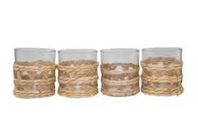 Alucia - Wicker Glass - Set of 4