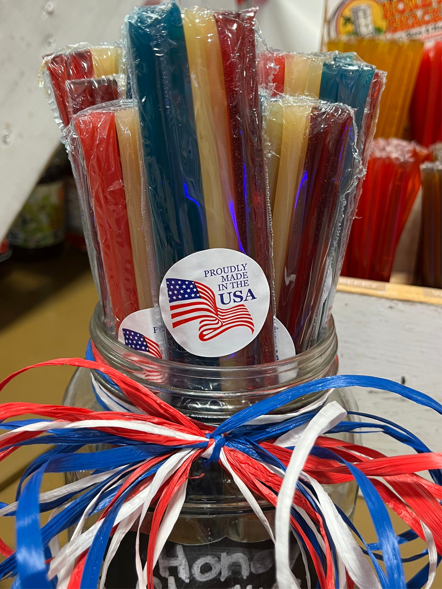 Patriotic Honey Straws 10 pk