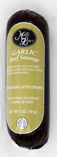 ML43290 5oz Mille Lacs Garlic Beef Summer Sausage /Gold Labe