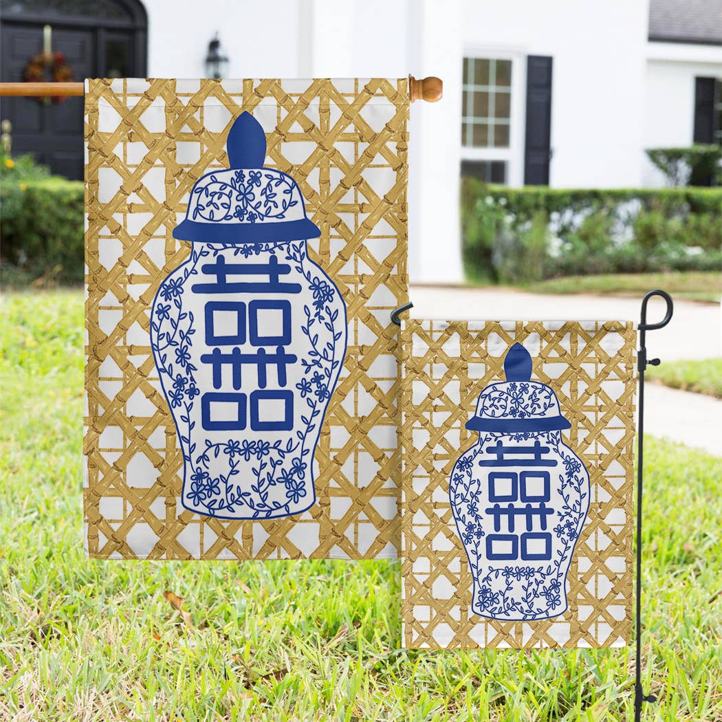 Flags - Ginger Jar Bamboo Wicker: Double Sided / Garden