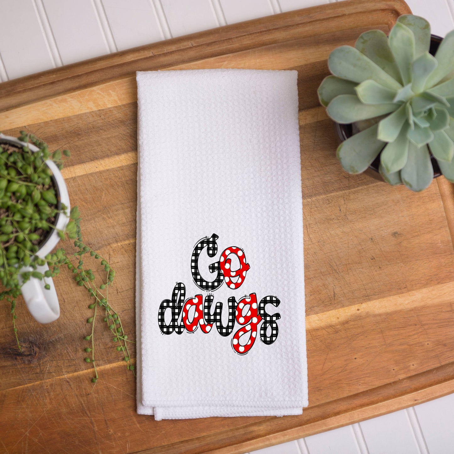 Navy Knot - "Go Dawgs" GA - Kitchen Waffle Towel