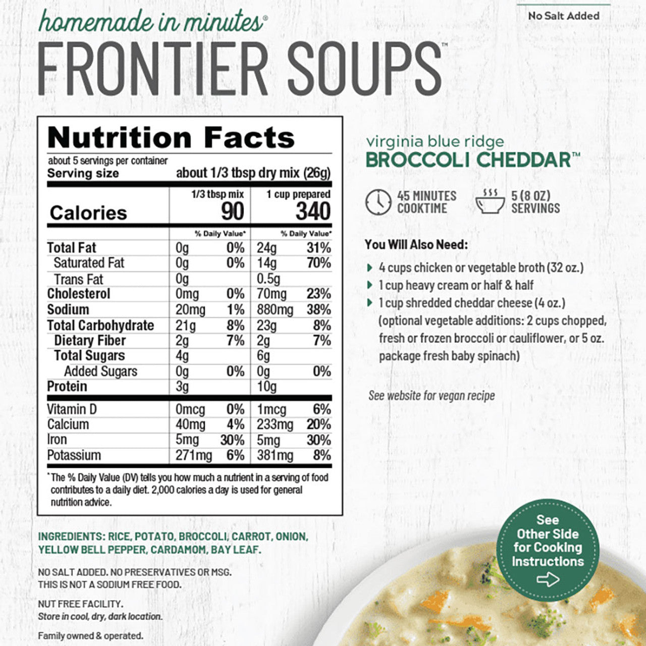 FS Broccoli Cheddar Soup Mix
