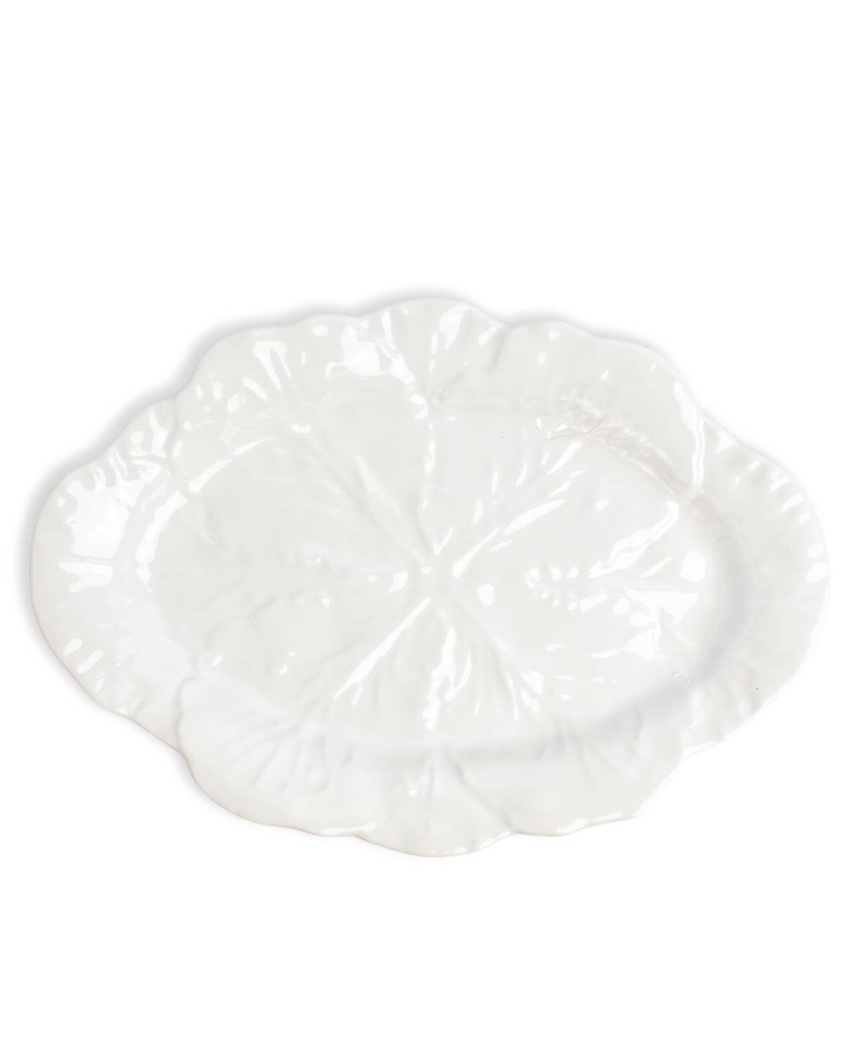 Cabbage Melamine Platter White 15.75x10.75