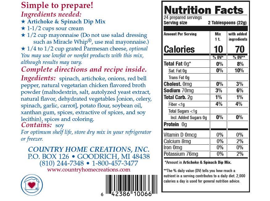 CHC - Artichoke & Spinach Dip Mix