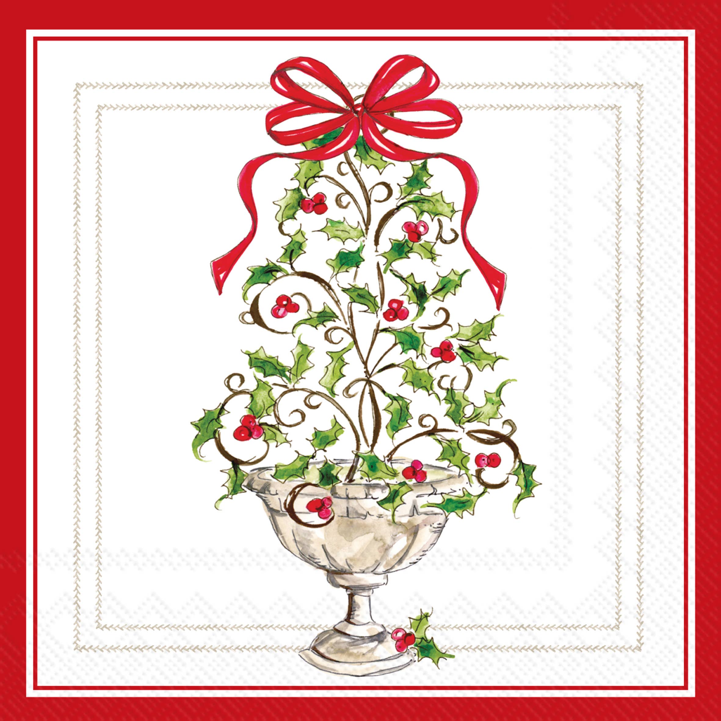 Holiday Topiary Cocktail Napkin Set