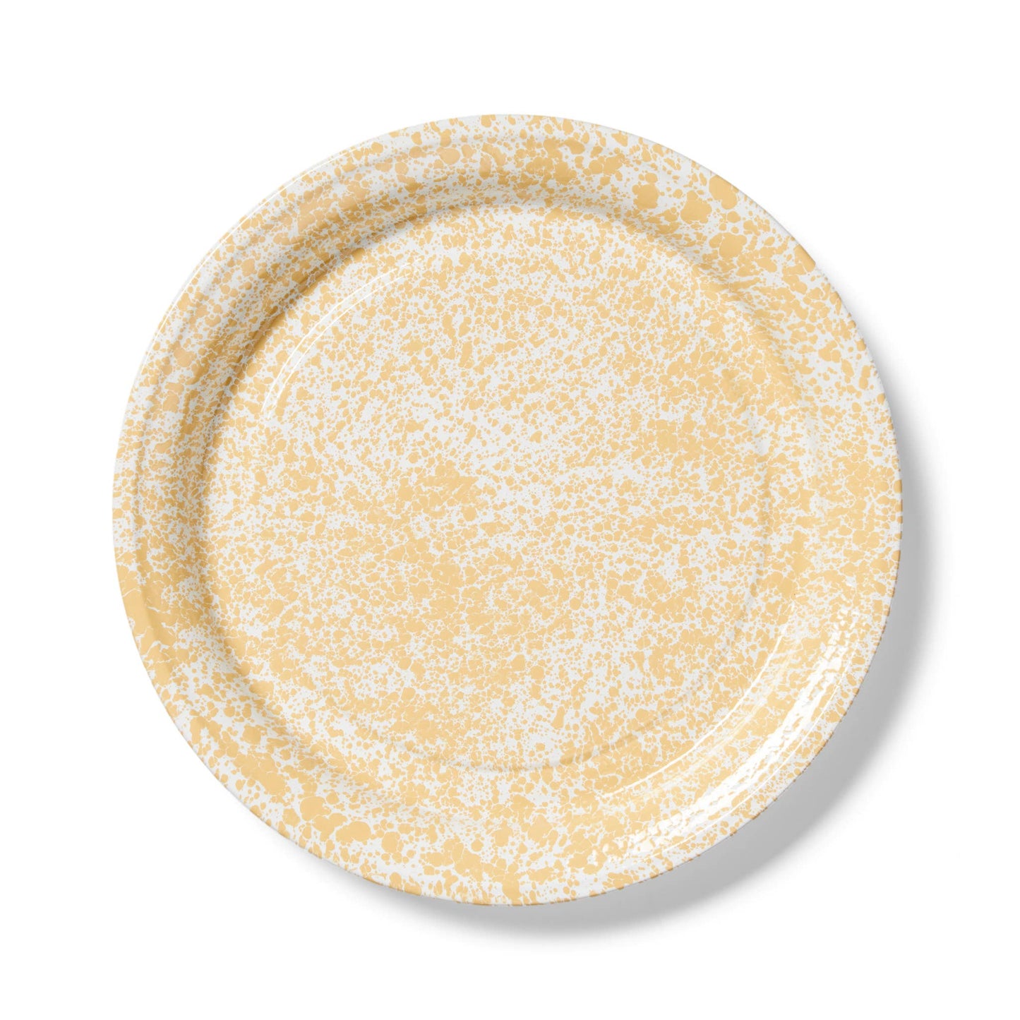 Splatter Enamelware Large Round Tray: Blue Splatter