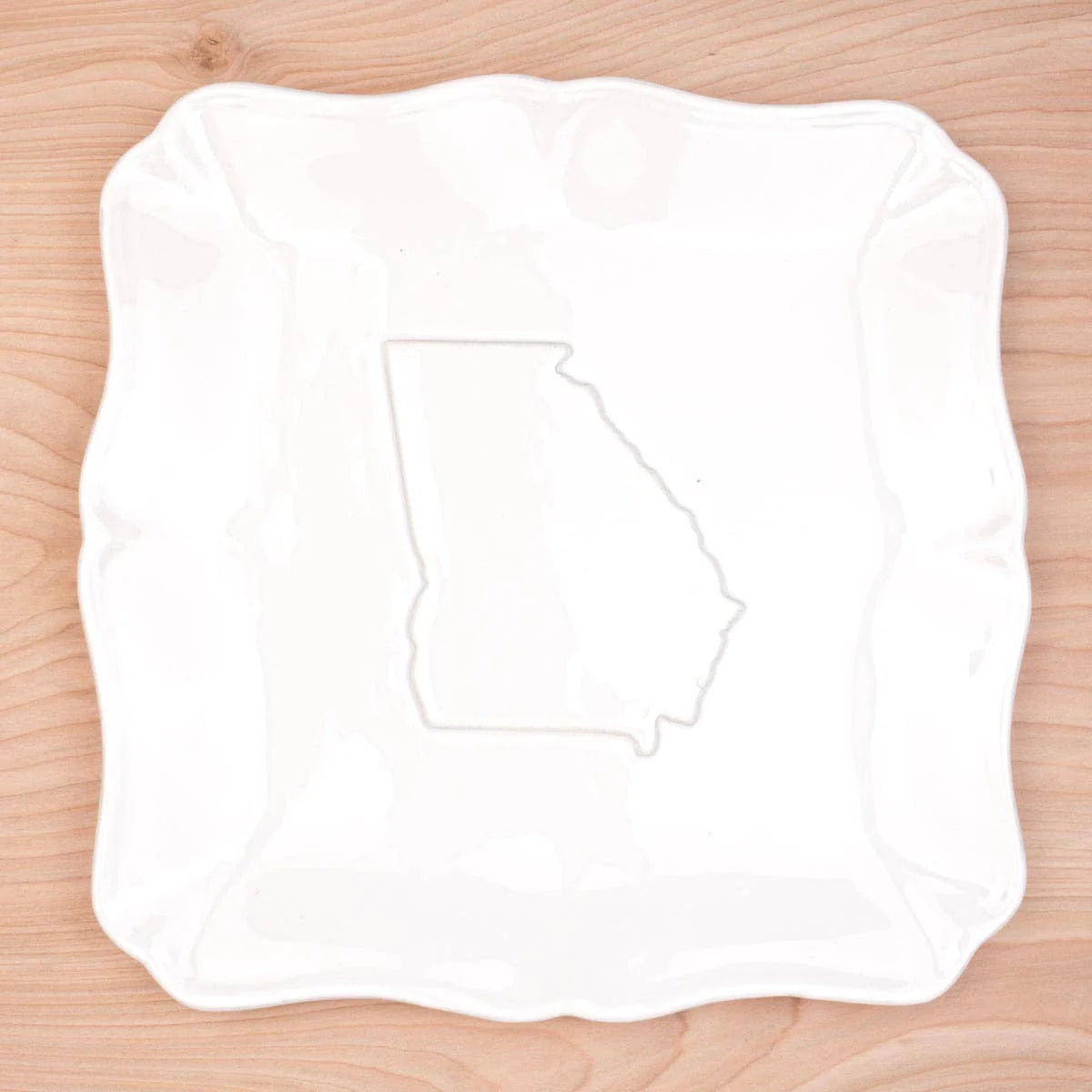 TRS - Georgia Embossed Square White Platter