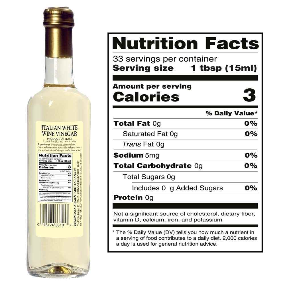 Mantova Italian White Wine Vinegar, 17 fl. oz.