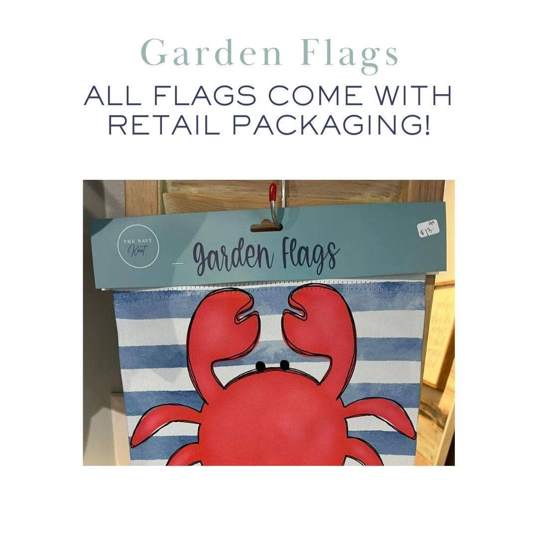 Easter Garden Flag - Shrub Cross with Blue Bow: 12" x 18" - Double-Sided