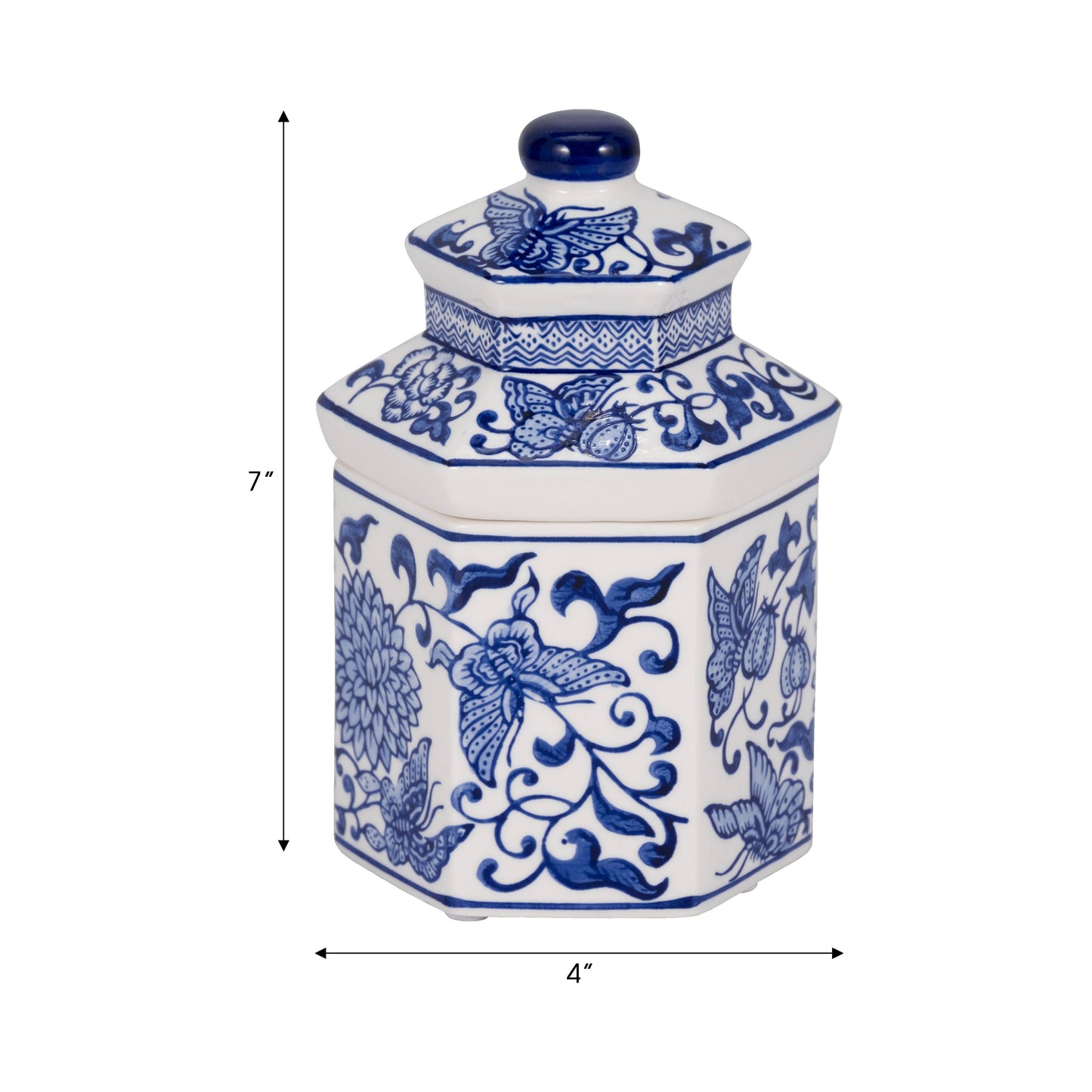 Ceramic Sandalwood Myrrh Chinoiserie Candle - Blue, 6 Oz