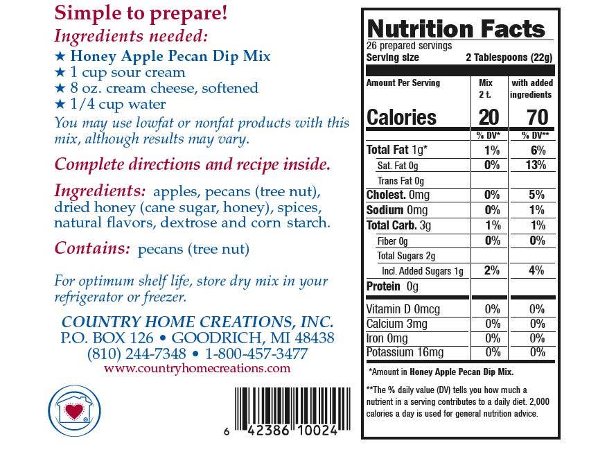 CHC - Honey Apple Pecan Dip Mix