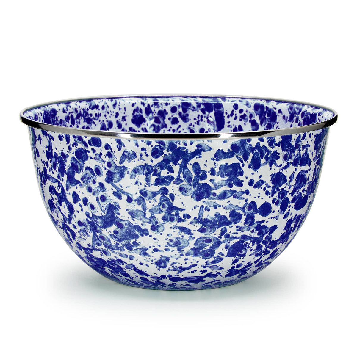 Golden Rabbit Enamelware Swirl Large Salad Bowl: Taupe Swirl
