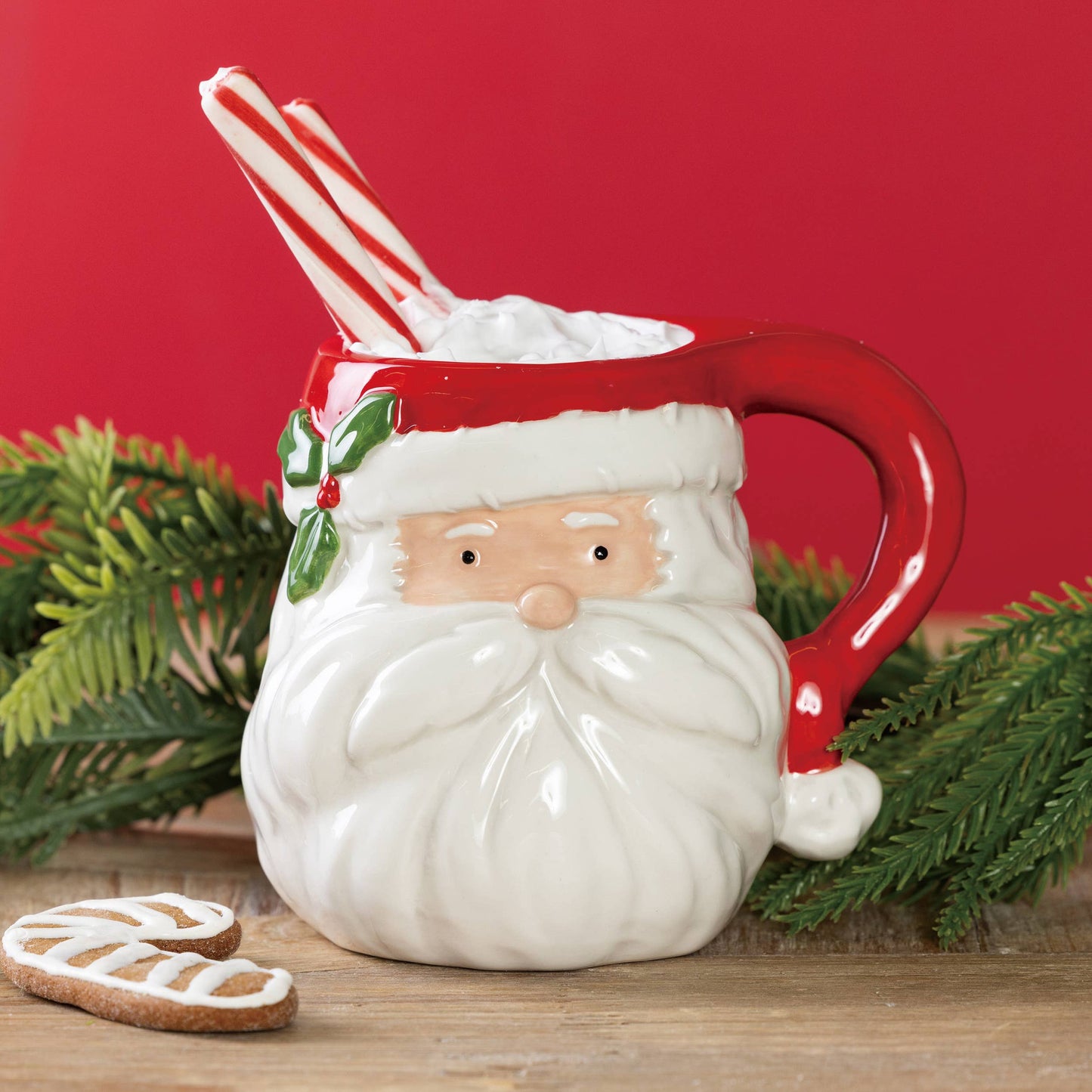Christmas Santa Ceramic Coffee Mug 30oz White