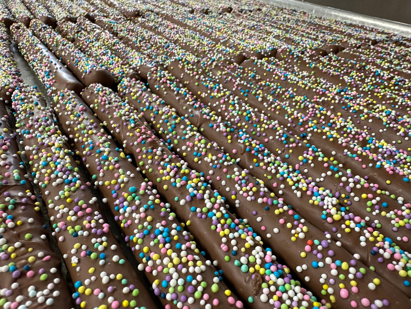 Easter Pretzel Rods Milk Chocolate w/ Spring Pariels 3 PACK