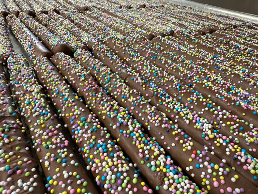 Easter Pretzel Rods Milk Chocolate w/ Spring Pariels 3 PACK