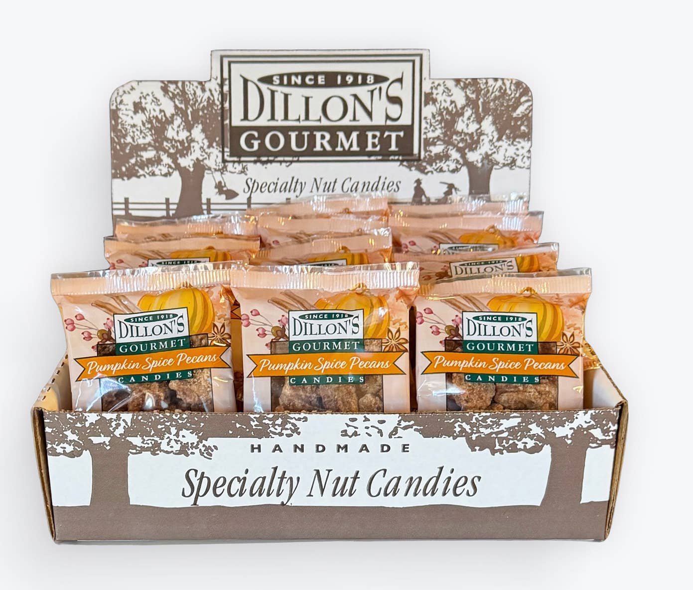 Pumpkin Spice Pecans, 2.5 oz Snack Tray (New): Large Display  18 Count