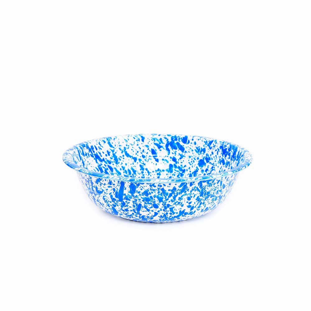 Splatterware - Enamelware Small Basin 4 qt, 12.25": Blue & White