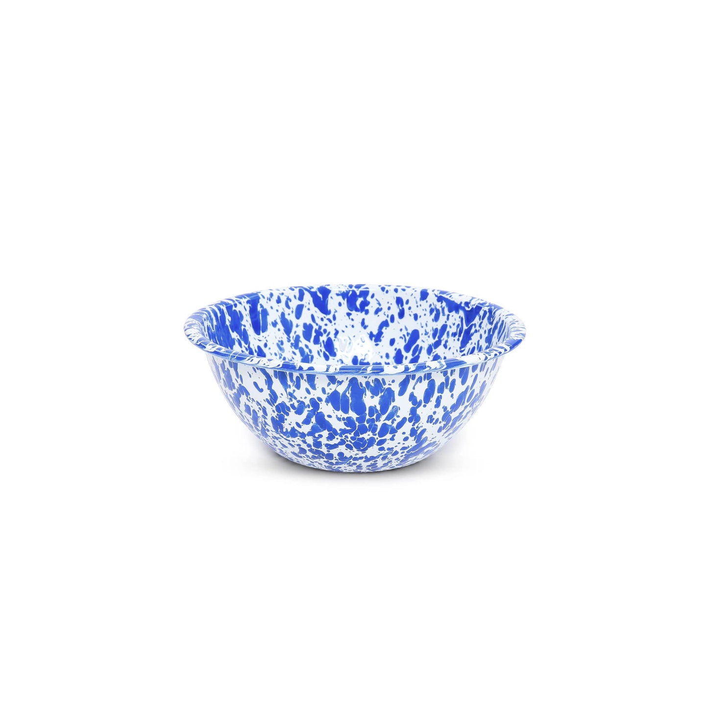 Splatter Enamelware Small Serving Bowl: Blue & White