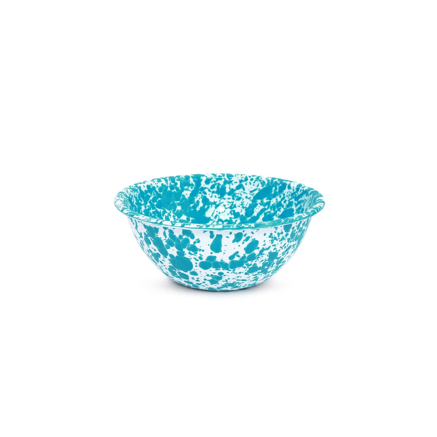 Splatter Enamelware Small Serving Bowl: Blue & White