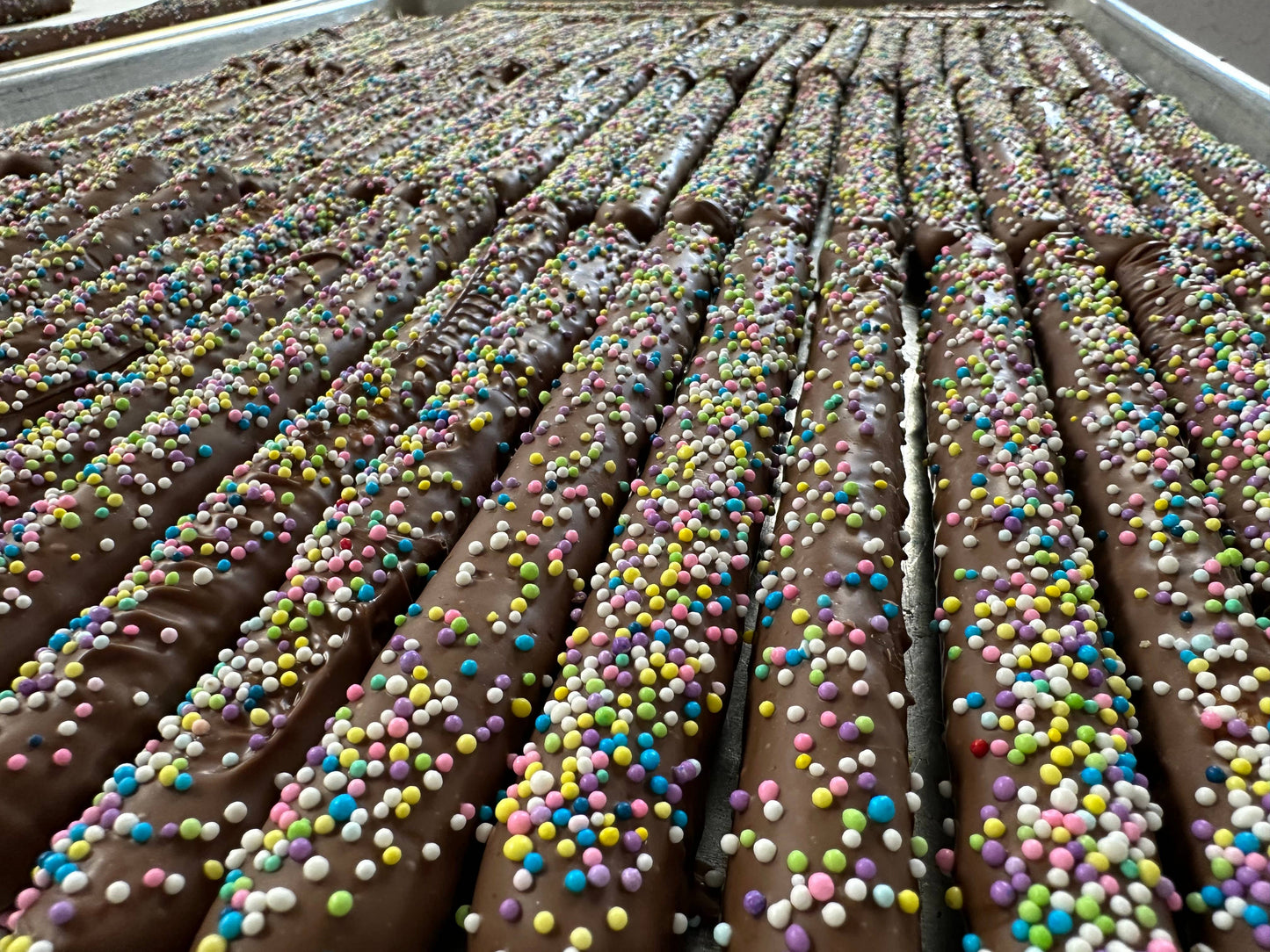 Easter Pretzel Rods Milk Chocolate w/ Spring Pariels 3 PACK