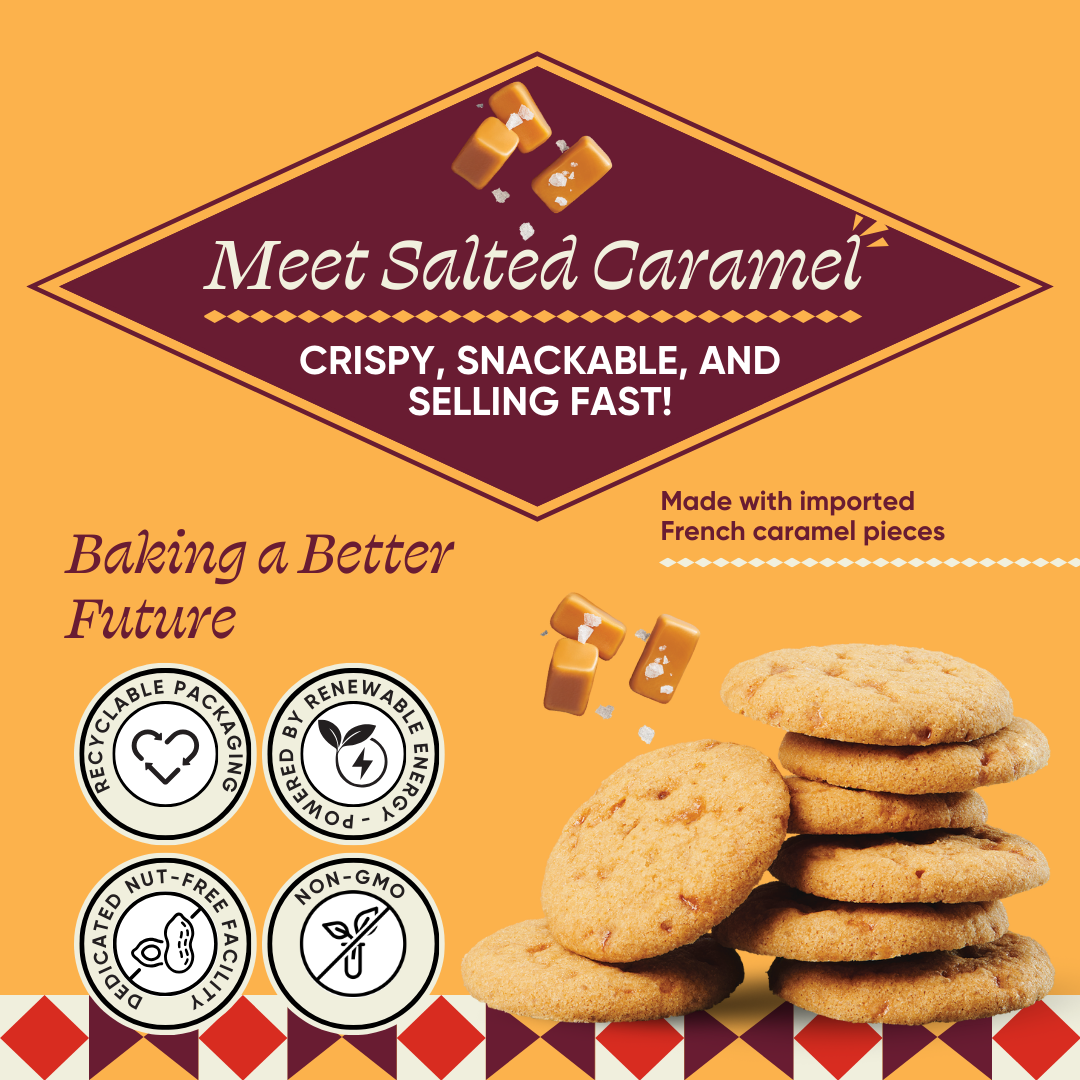 Salted Caramel Cookies | Premium Snacks | 12 pack | 5oz