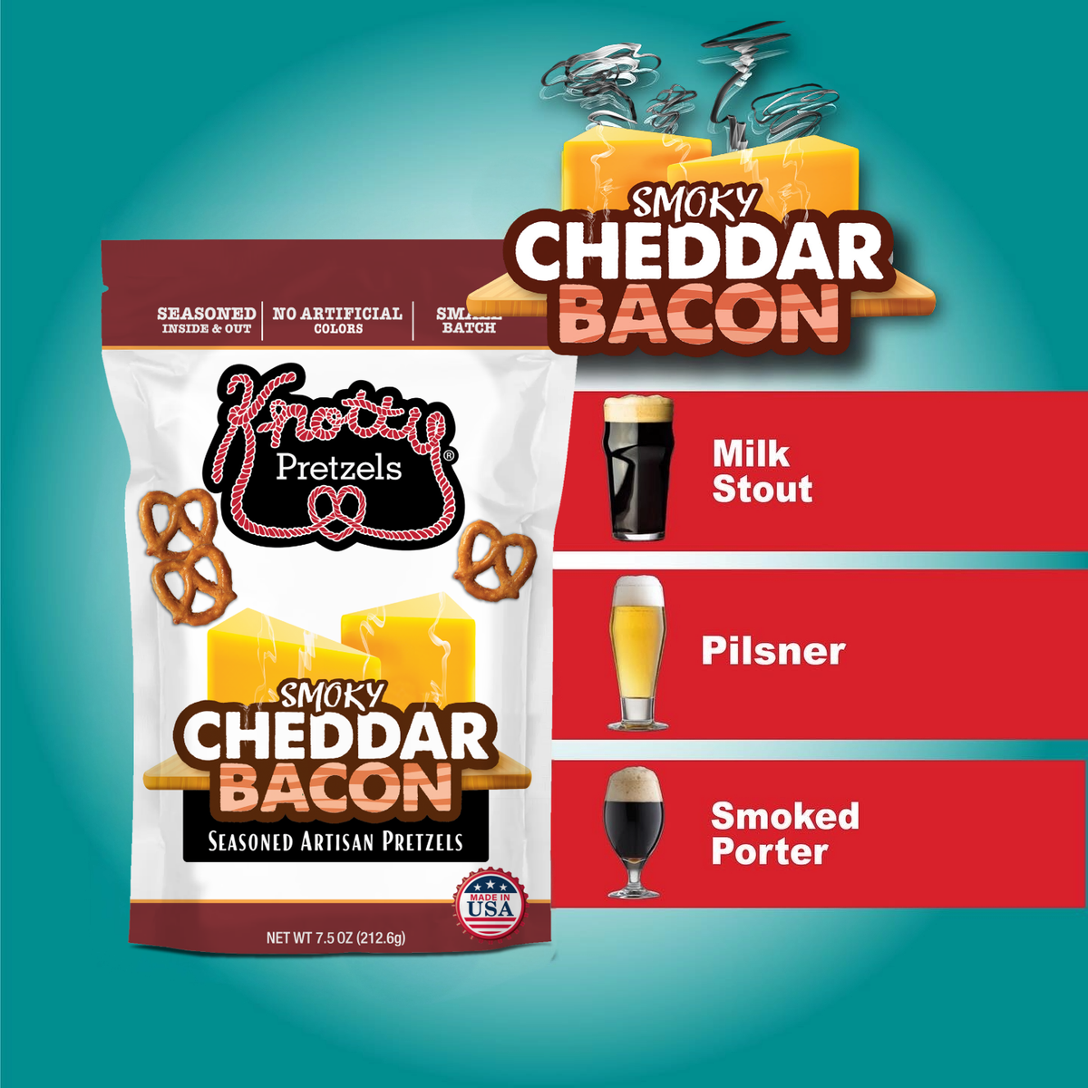 Smoky Cheddar Bacon Mini Twist Pretzels 7.5oz
