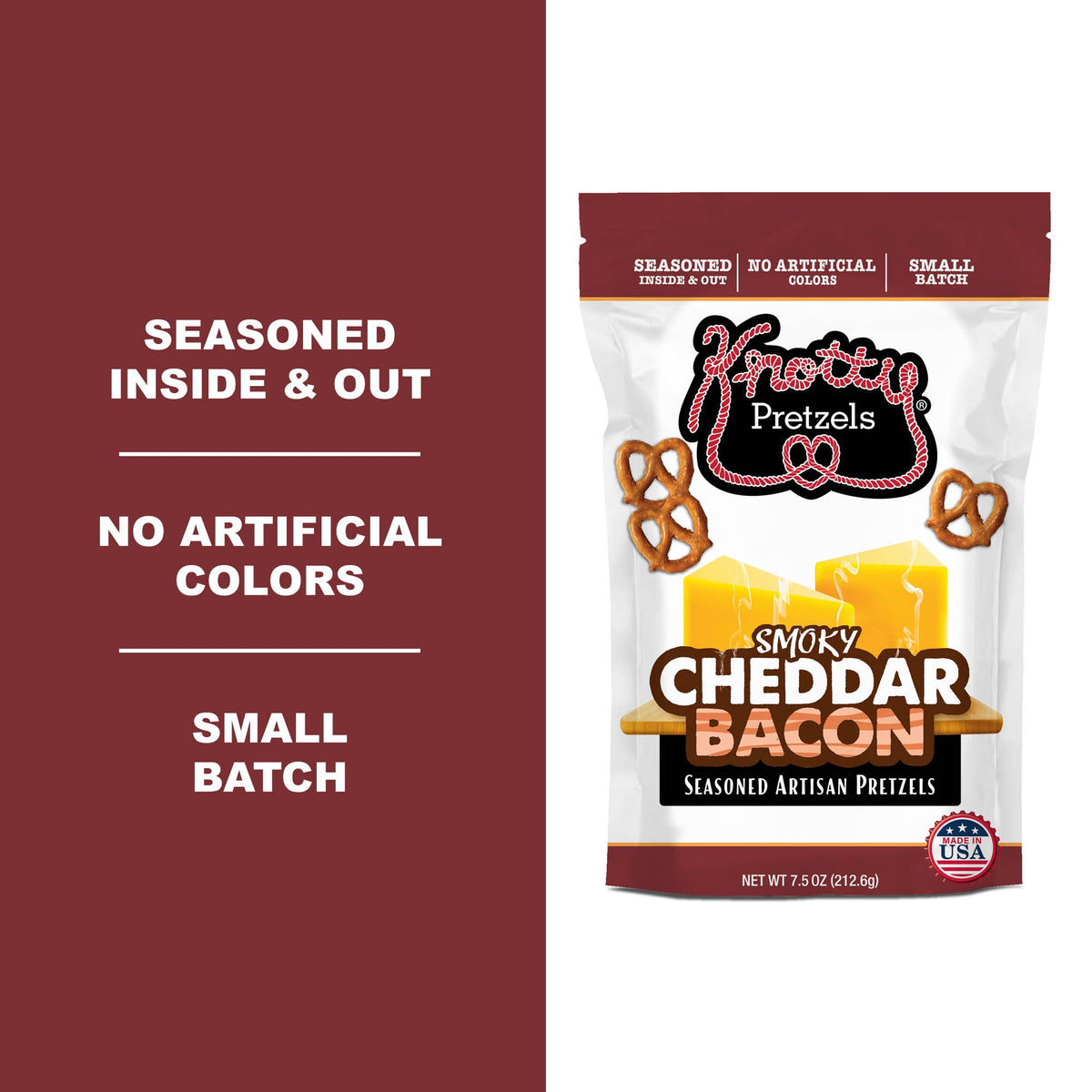 Smoky Cheddar Bacon Mini Twist Pretzels 7.5oz