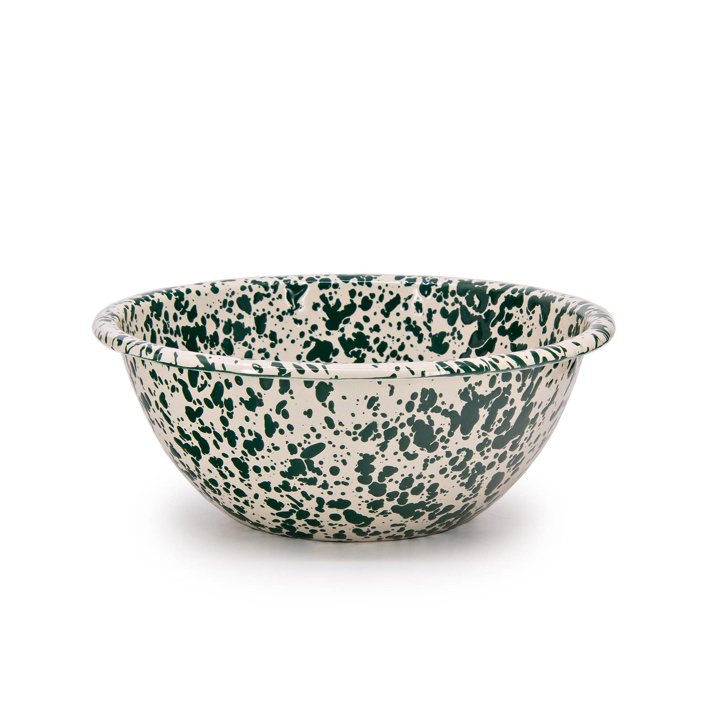 Splatter Enamelware Small Serving Bowl: Red & White