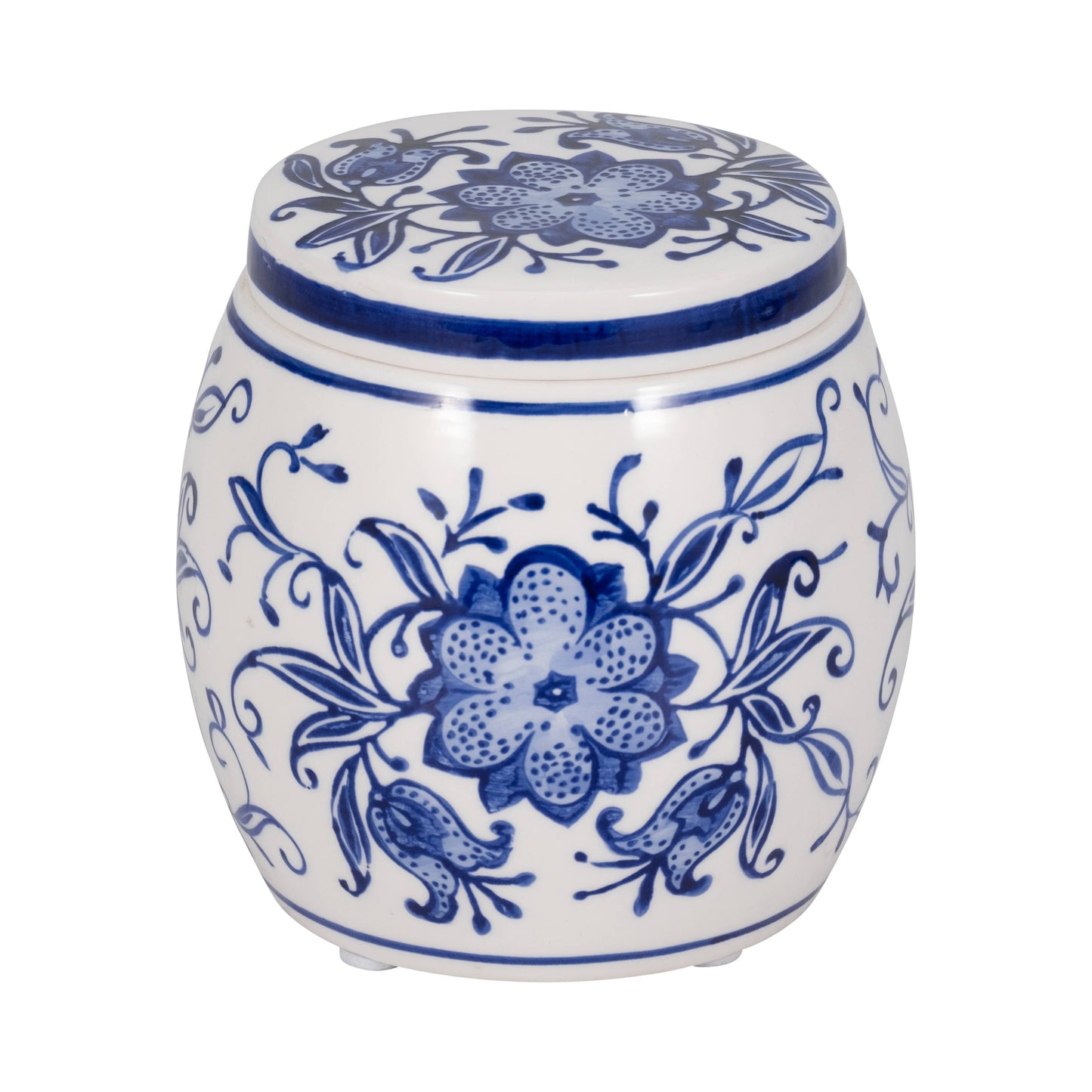 5 in. Blue Verbena Chinoiserie Candle Stoneware, 8 oz
