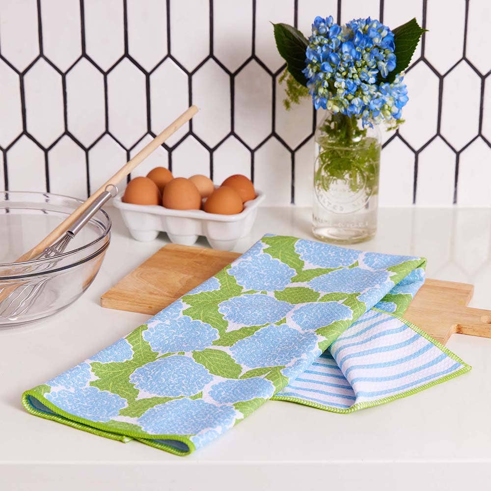 BLUE HYDRANGEA blu Kitchen Tea Towel