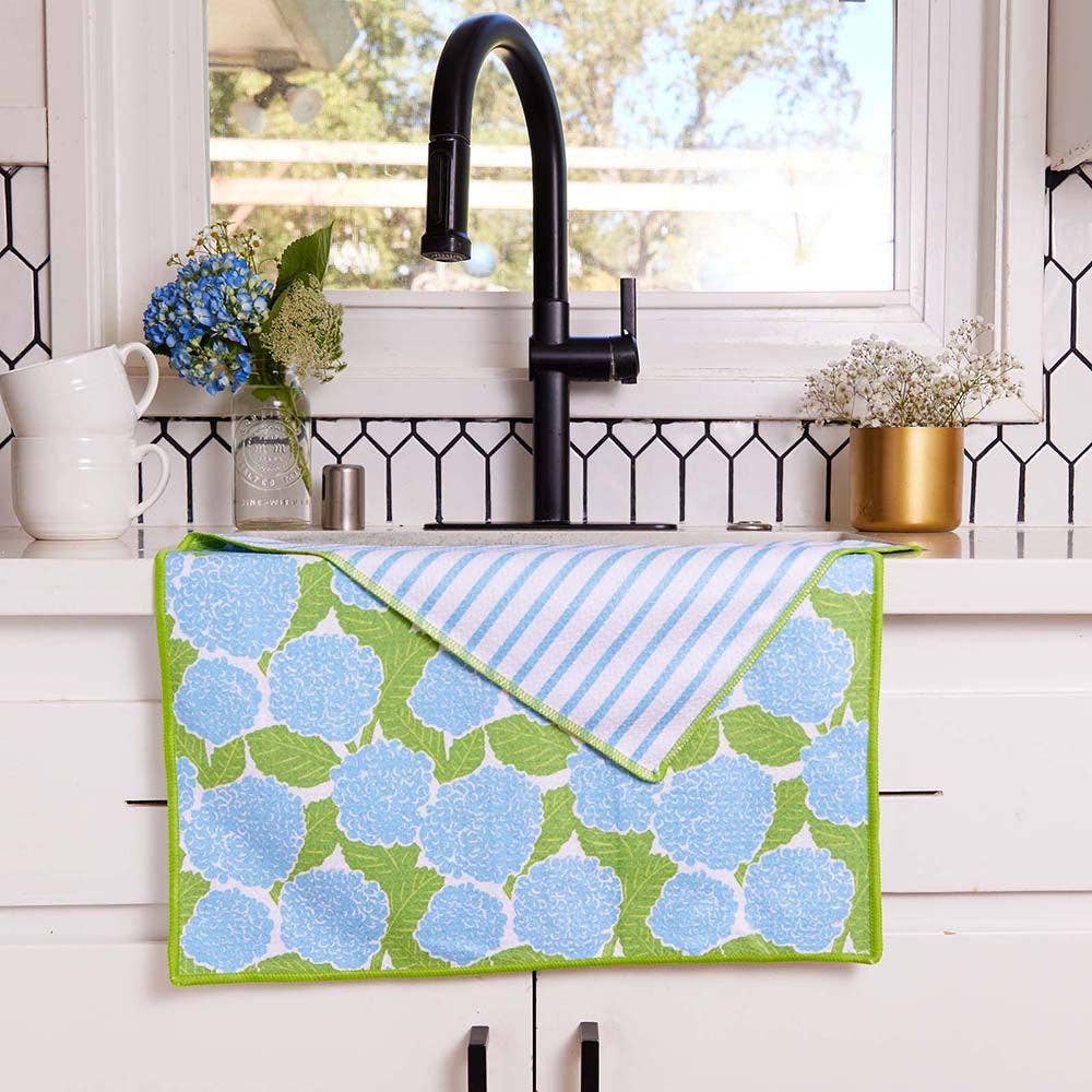 BLUE HYDRANGEA blu Kitchen Tea Towel