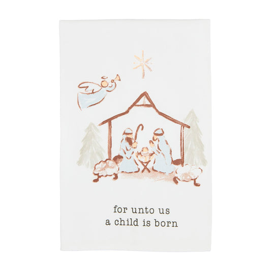 Mud Pie - "For Unto Us A Child is Born" Towel