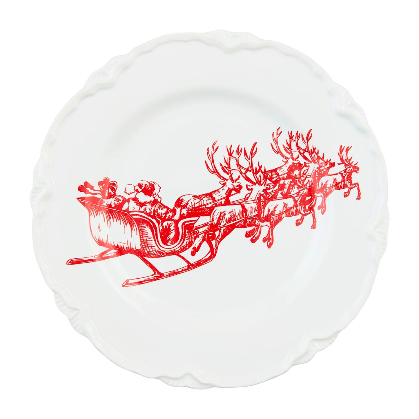 Mud Pie - Sleigh Toile - Dessert Plate