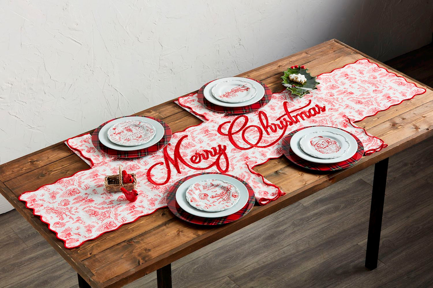 Mud Pie - Christmas Word Print - Dessert Plate