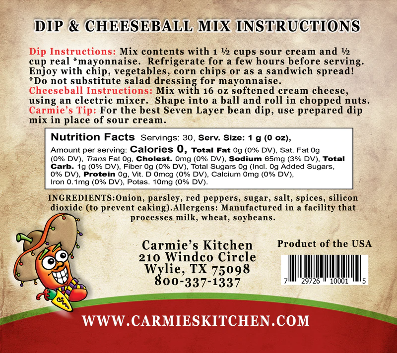 Carmie's - Mañana Mexican Dip Mix