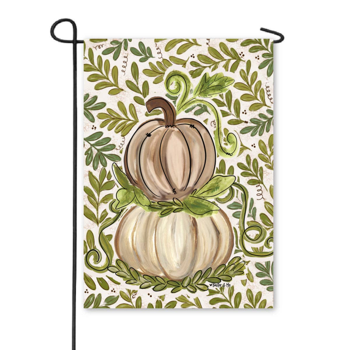 Olive Leaf Pumpkin Garden Flag