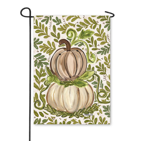 Olive Leaf Pumpkin Garden Flag