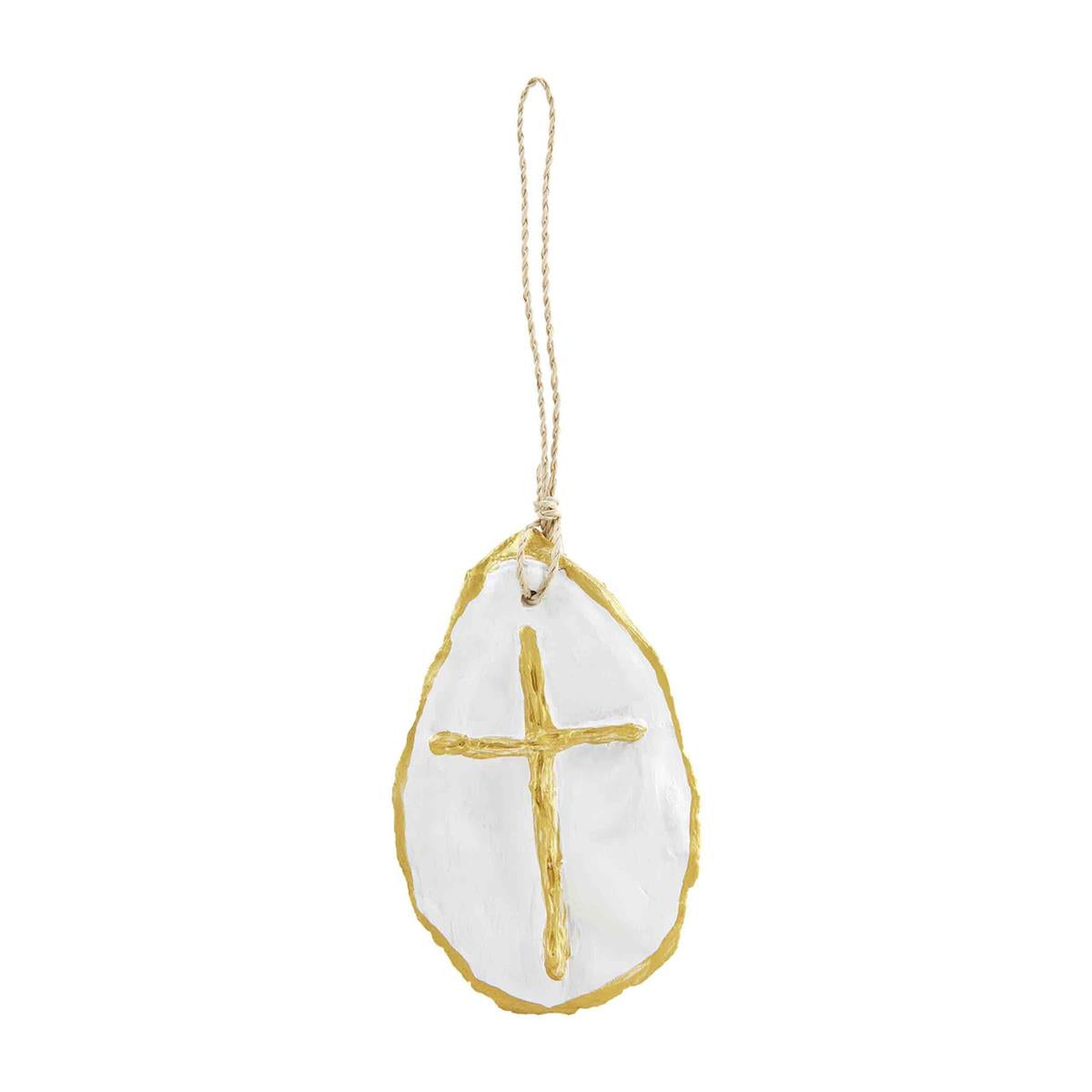 Mud Pie - Gold Cross - Oyster Shell Ornament